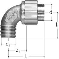 Sanipex Bogen 90° mit Aussengewinde