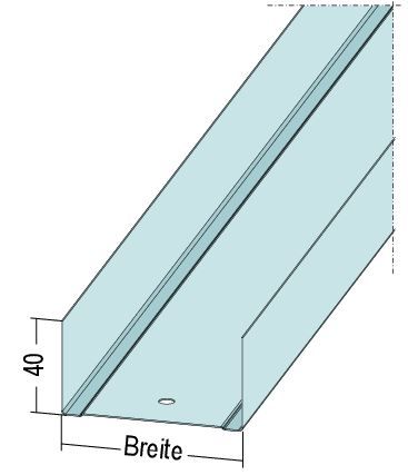 UW 75-0.60 U-Wandprofil 40x75x40mm