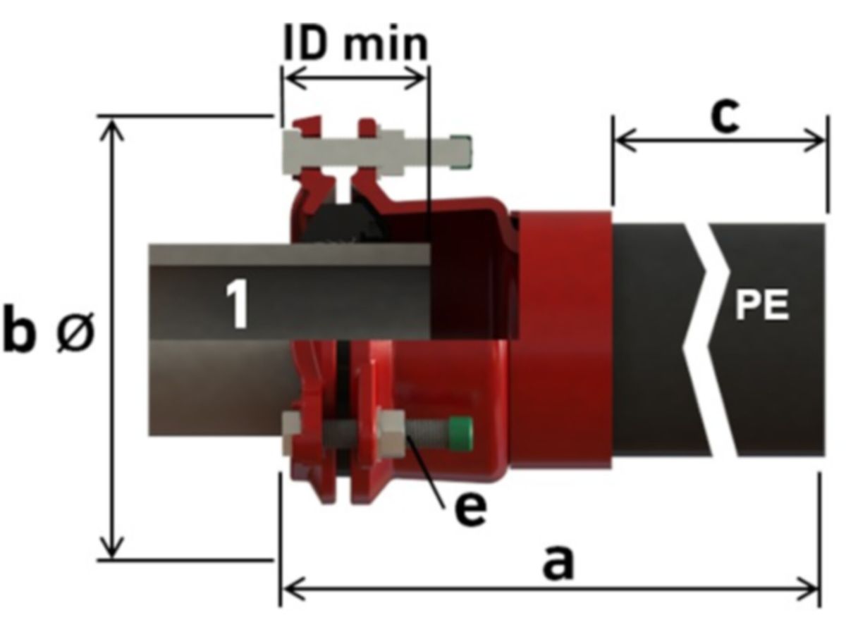 Multi/Joint 3067 Adapter NW 250, PE 280 - ND16, zugfest, 267-310 mm