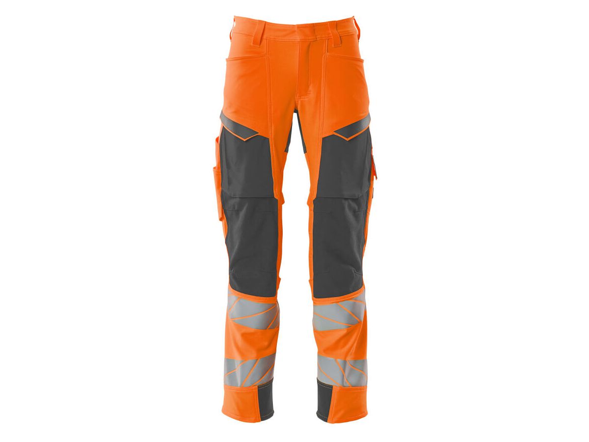 Hose mit Knietaschen, Gr. 76C48 - hi-vis orange/dunkelanthrazit