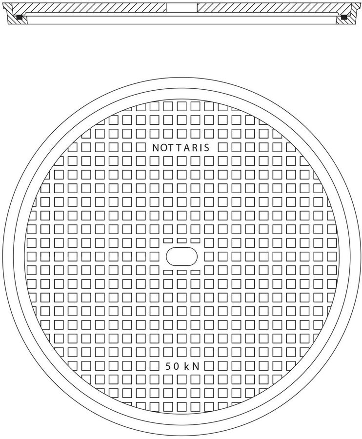 Schachtabdeckung Fig. 21P, 50kN - mit Pickelloch