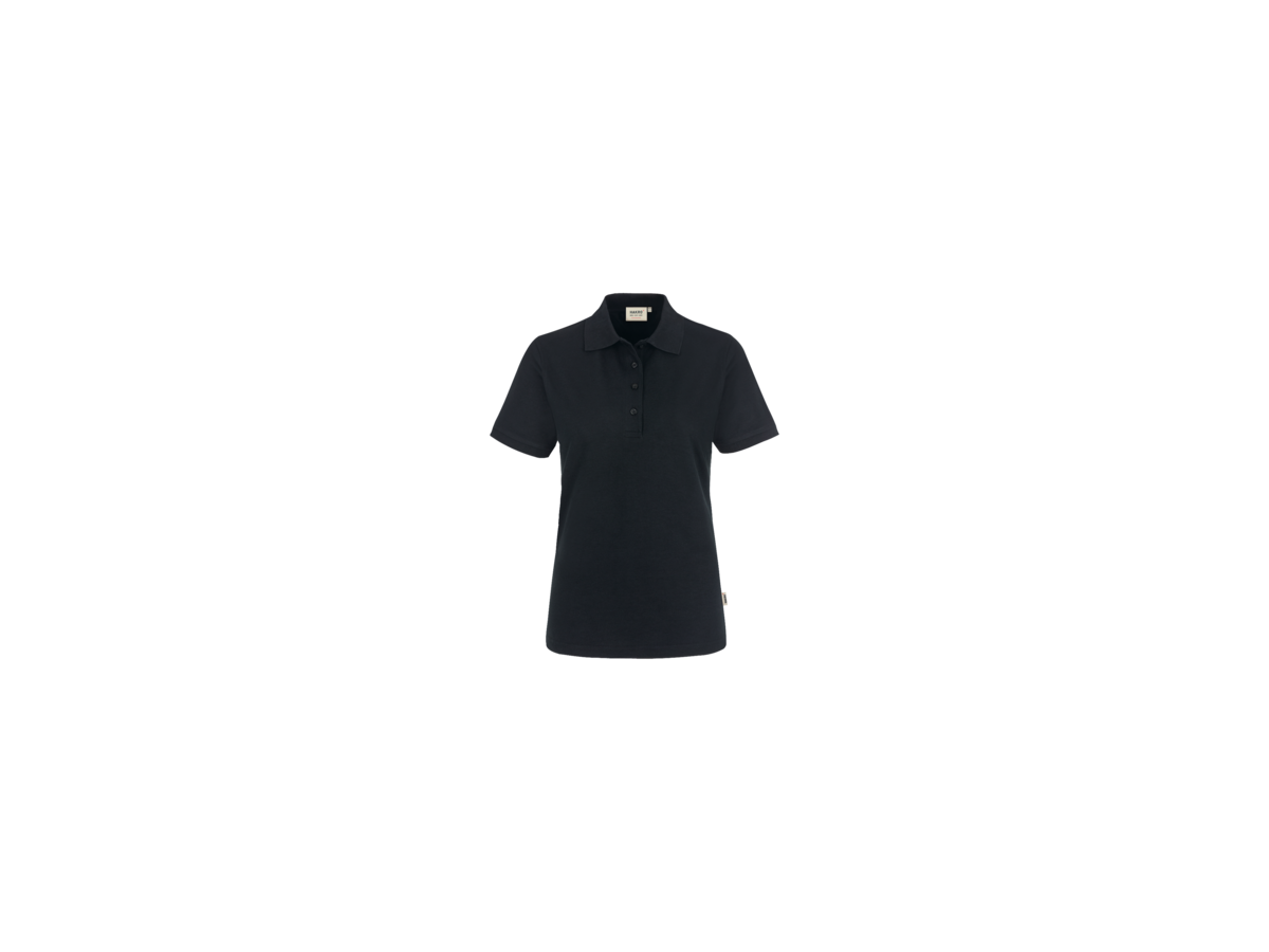 Damen-Poloshirt Perf. Gr. L, schwarz - 50% Baumwolle, 50% Polyester