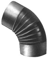 Ofenrohrwinkel,schwarz,stumpf 105 - 55°, 6 Falten