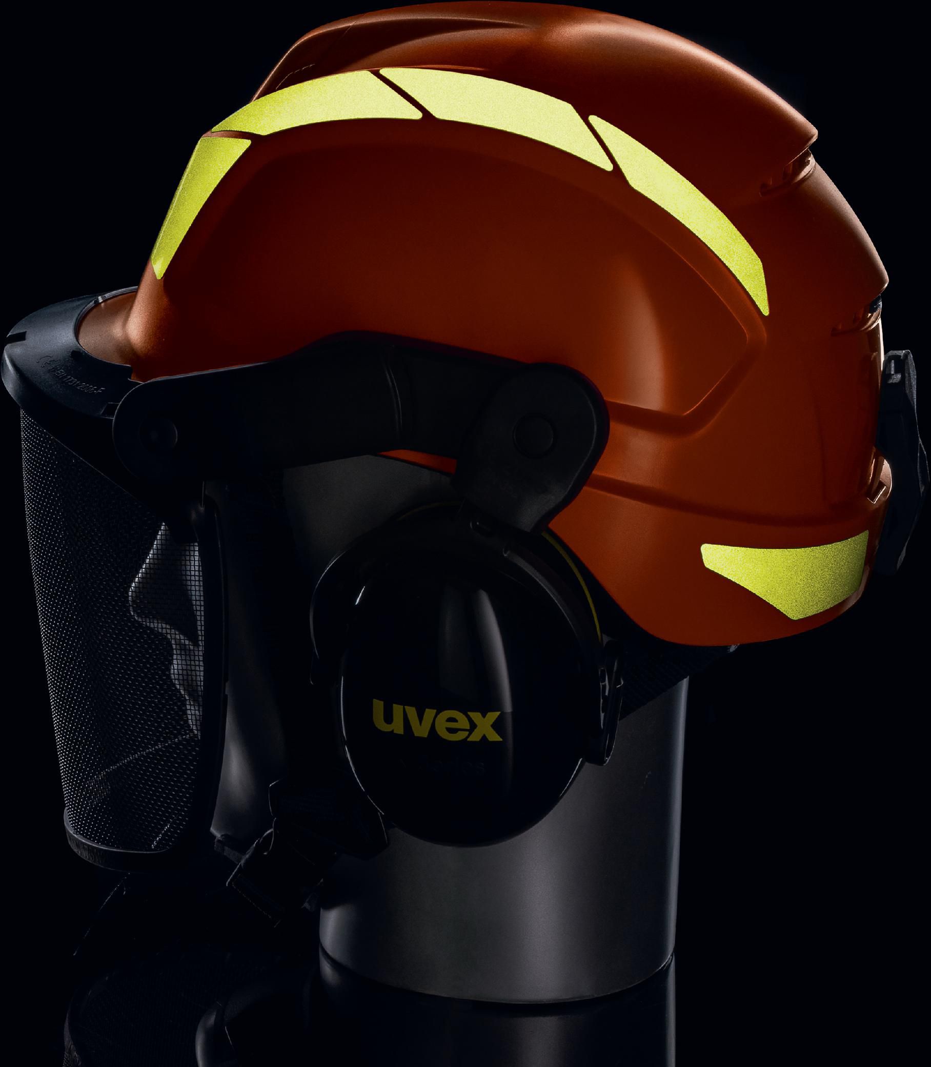 UVEX pheos forestry Schutzhelm orange - mit Metallvisier und Gehörschutz