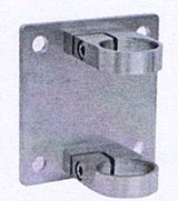 Wandplatte rechteckig mit Klemmring - geschliff. Wst. 4301, Schraubenl. 4x12.5