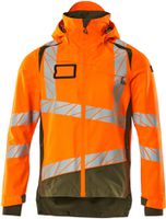 Hard Shell Jacke leichtes Futter Gr. 2XL - hi-vis orange/moosgrün, 100% PES
