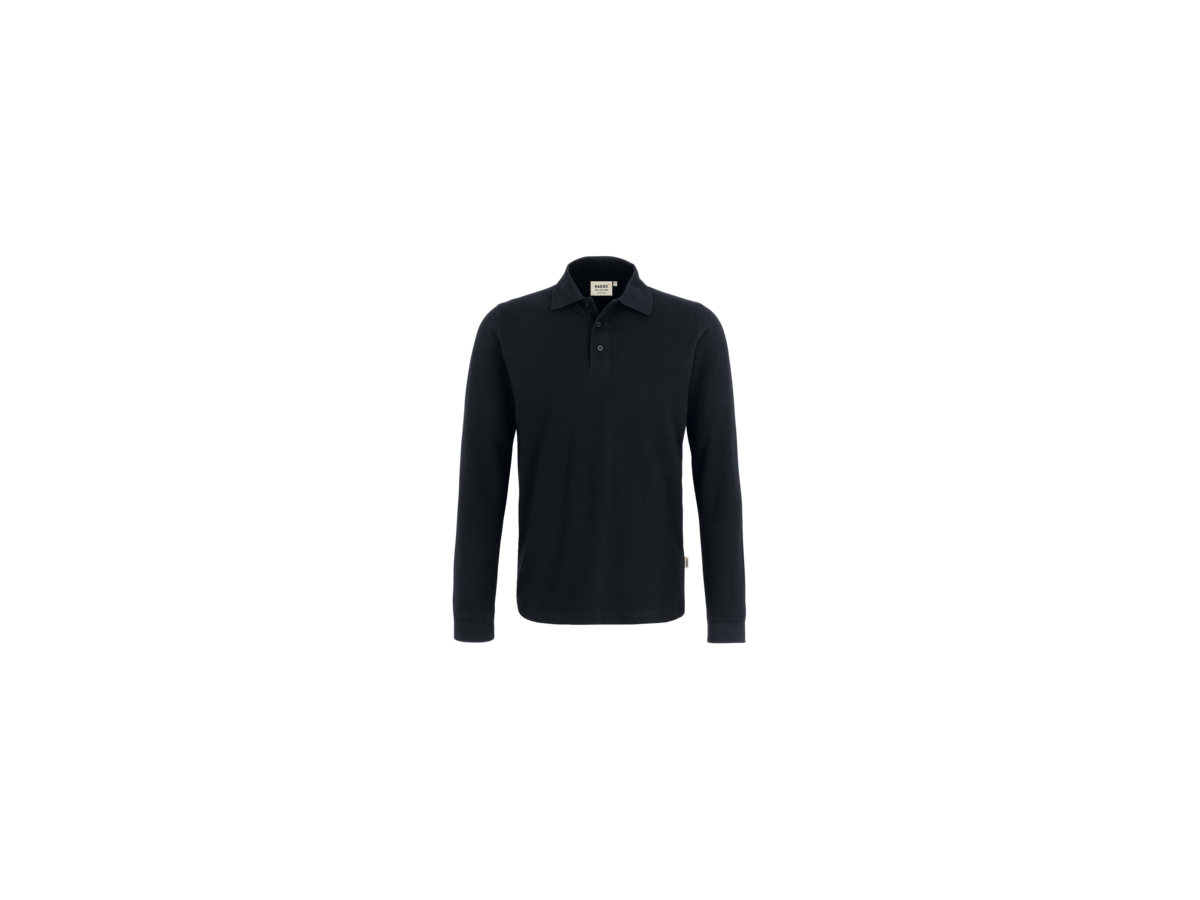 Longsleeve-Poloshirt Classic 2XL schwarz - 100% Baumwolle, 220 g/m²