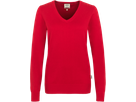 Damen-V-Pullover Prem.-Cotton XL rot - 100% Baumwolle