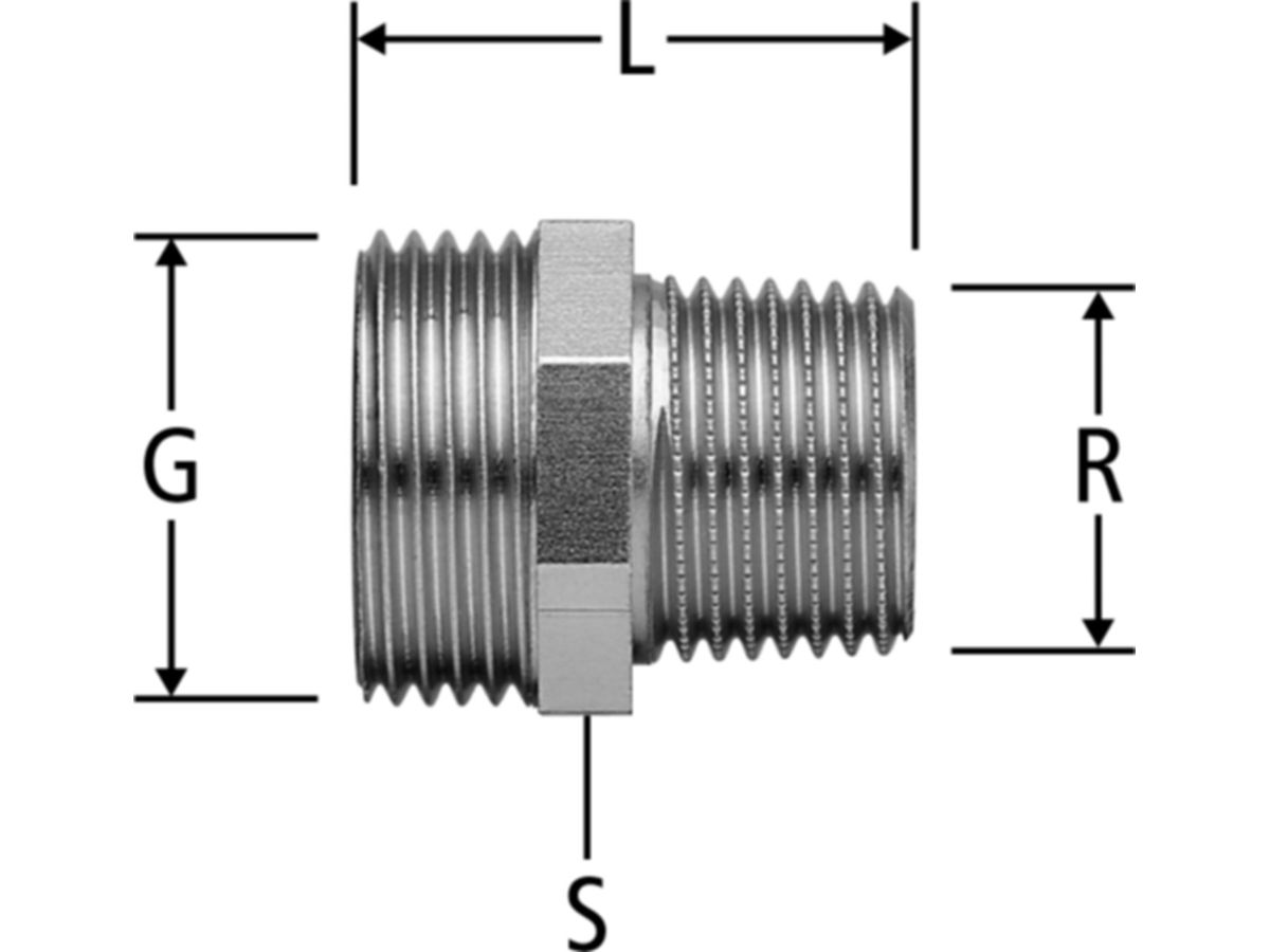 Optiflex-Doppelnippel - zu Optiflex-Verschraubungen