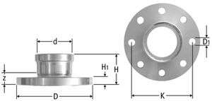 Optipress-Inox-Flanschübergang PN 16