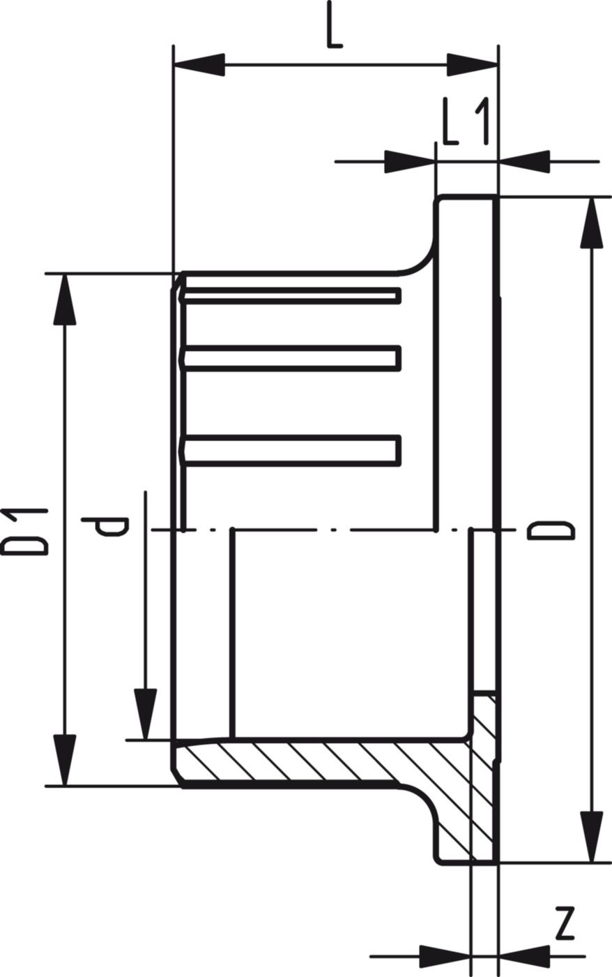 Anschlussteil 546 und 543 PVC-U - mit Klebemuffe metrisch