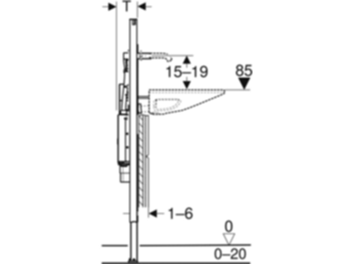 Geberit Duofix Element für ONE 95 cm - für Waschtisch und Wandarm. m. Unterputz