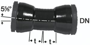 HD Bogen  5°, 2 Schraubmuffen - Fig. 2326a