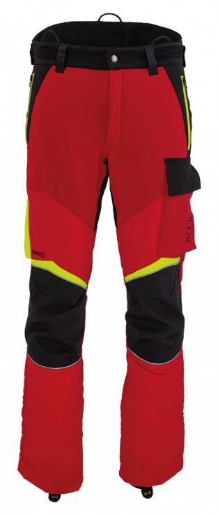 Tapio Expert Schnittschutzhose Light - rot/schwarz/HV-gelb