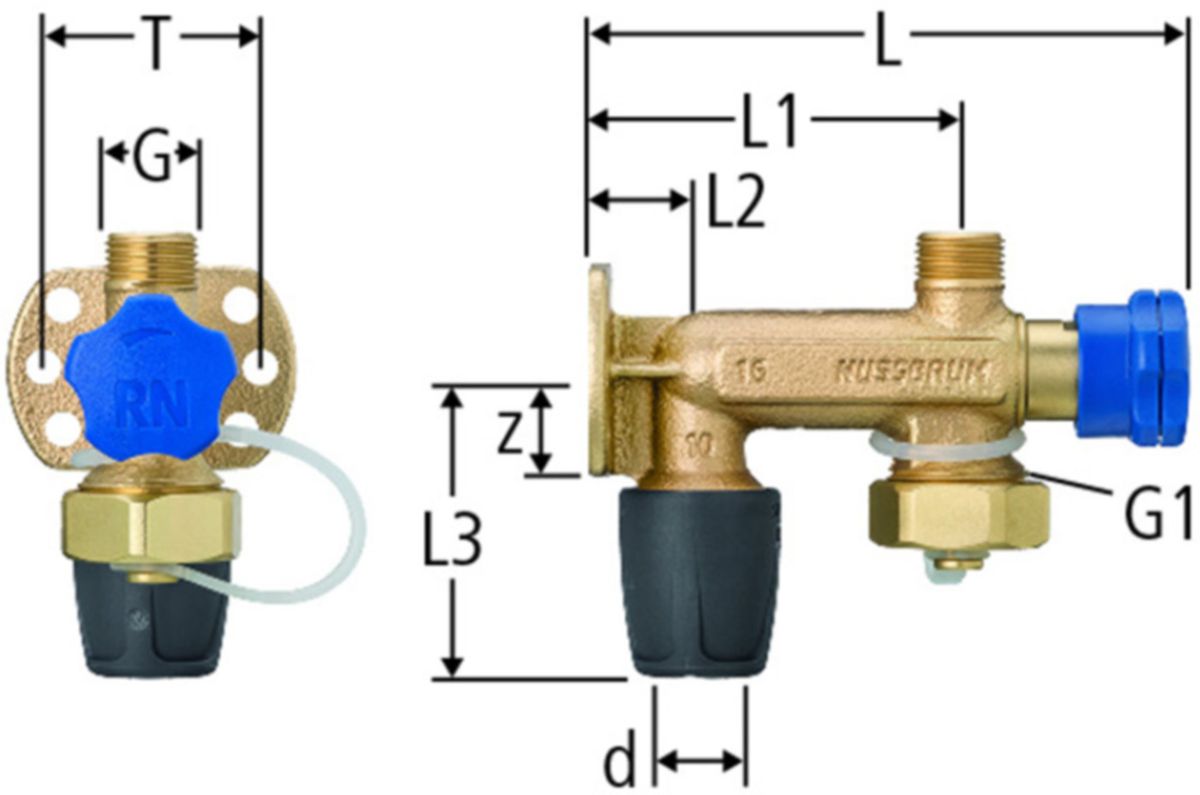 Optiflex prOfix Kombiventil - mit Wandflansch