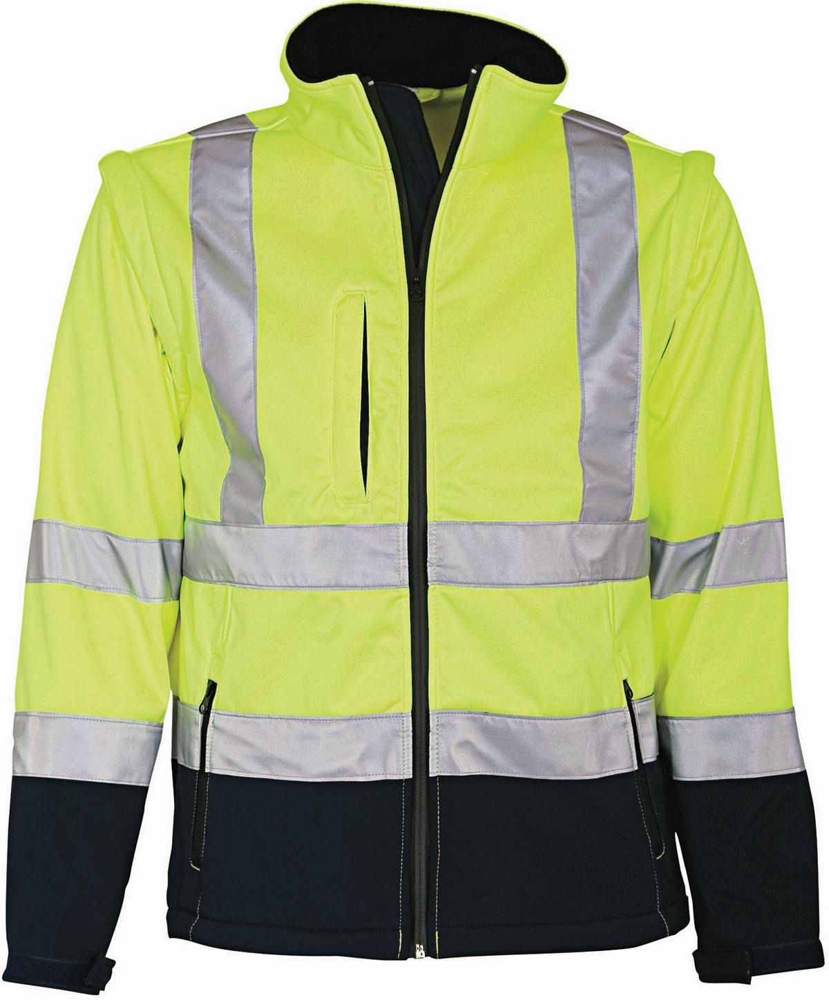 ELKA Softshell Jacke gelb Gr. 2XL - abzippbare Ärmel,Twill mit fleece