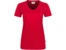 Damen-V-Shirt Performance Gr. M, rot - 50% Baumwolle, 50% Polyester, 160 g/m²