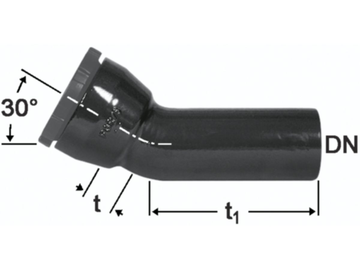 HD Bogen 30°, Schraubmuffe und Spitzende - Fig. 2323