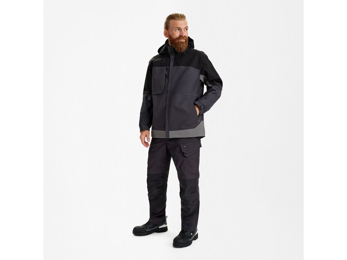 ENTIRE Shelljacke Gr. XL - Anthrazitgrau/Schwarz