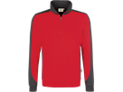 Zip-Sweatshirt Contr. Perf. S rot/anth. - 50% Baumwolle, 50% Polyester
