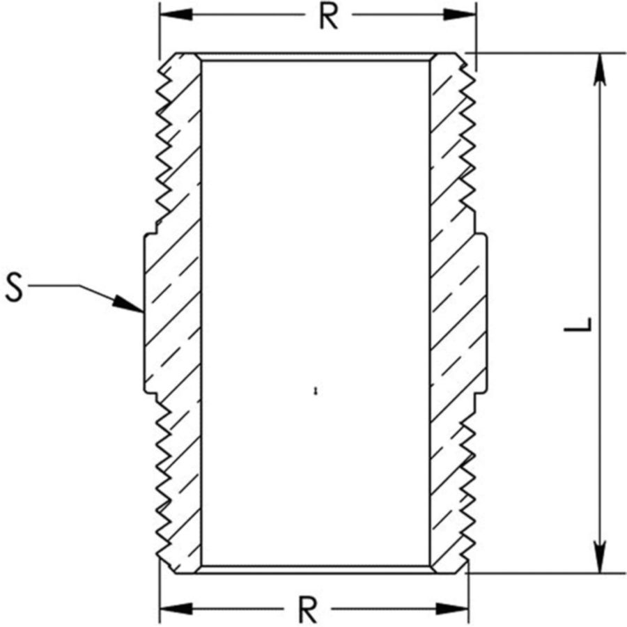 Doppelnippel Rotguss