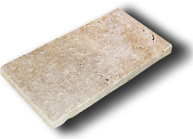 Travertin Platten beige 3 x 40 / 60 cm - tuscany beige, gesägt / getrommelt