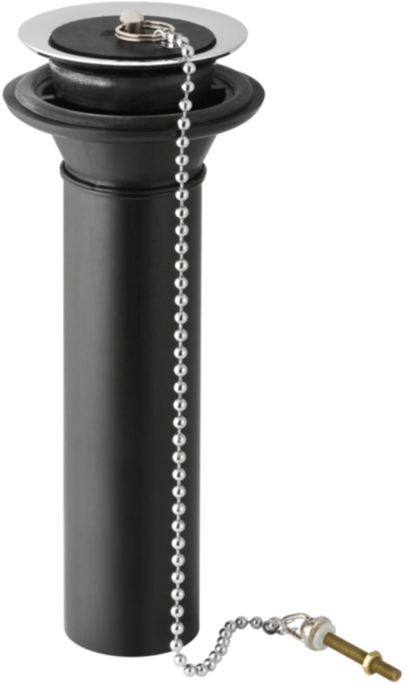 Geberit PE Anschlussstutzen für Sifon - Ablaufsieb, verchromt, Stopfen, Kette