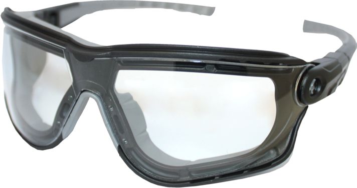 King Schutzbrille mit Dichtpolster - klares Glas, EN 166 Kat. II / ANSI Z87.1