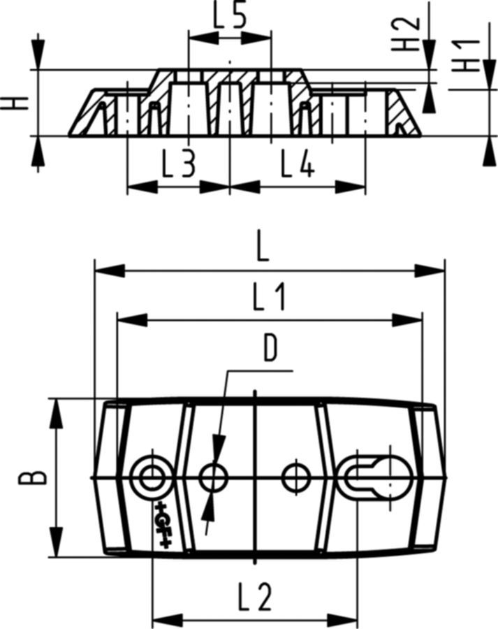 Befestigungsplatte 546 PP-GF - inkl. 2 Schrauben