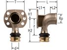 Optiflex-Flowpress-Anschlusswinkel - mit Wandflansch