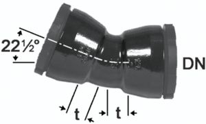 HD Bogen 22°, 2 Schraubmuffen - Fig. 2324a