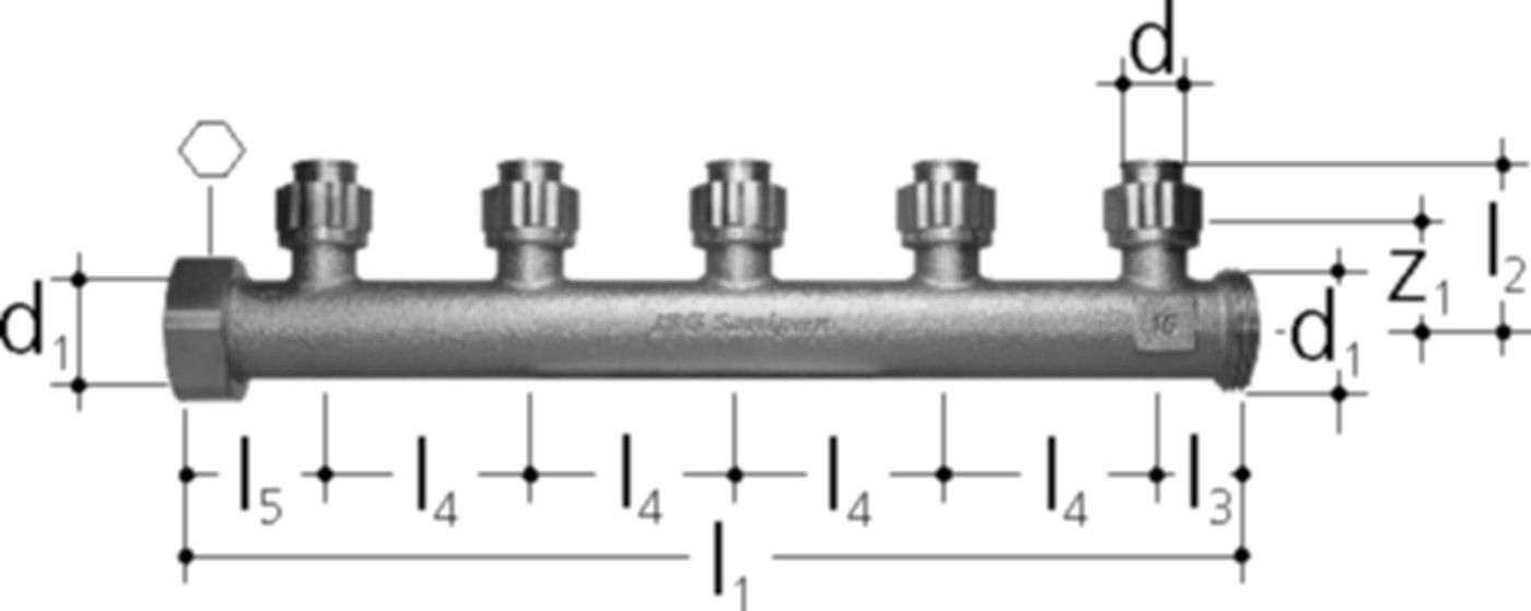 Sanipex Verteiler 5-fach