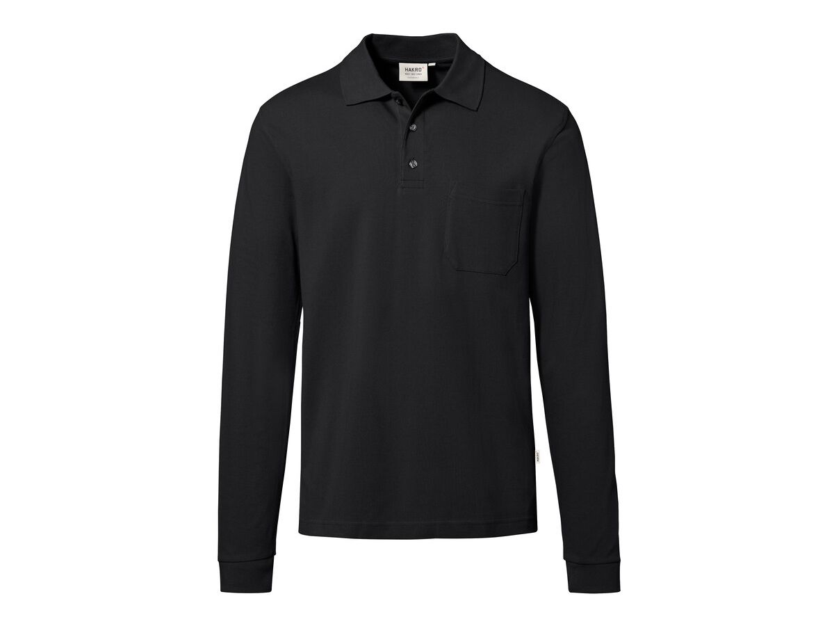 Longsleeve-Pocket-Poloshirt Top - 100% Baumwolle, 200 g/m²