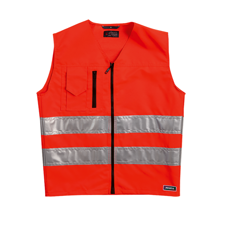Warnweste leuchtgelb aus Polyester - Baumwollgewebe,Reflexstreifen