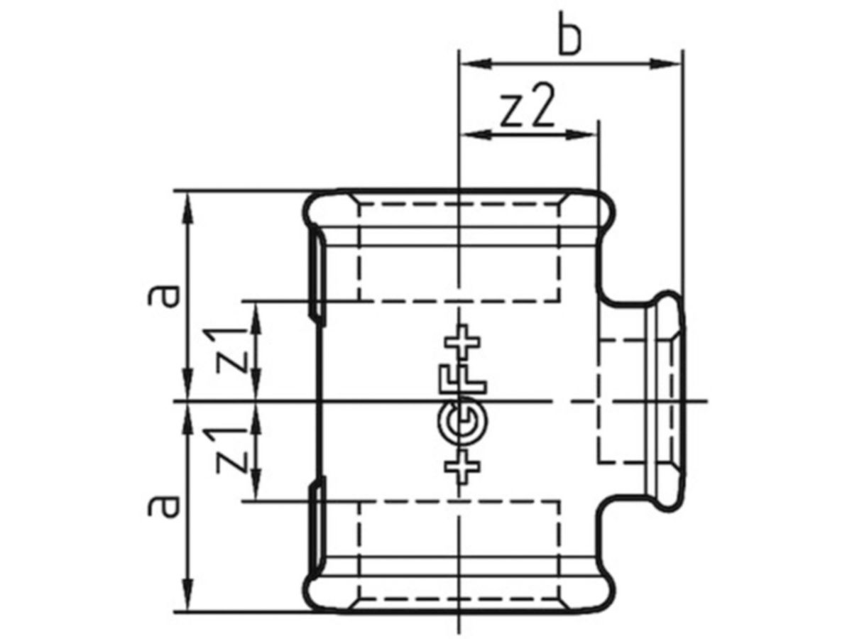 T +GF+ schw. 130 1/2-3/8-1/2"