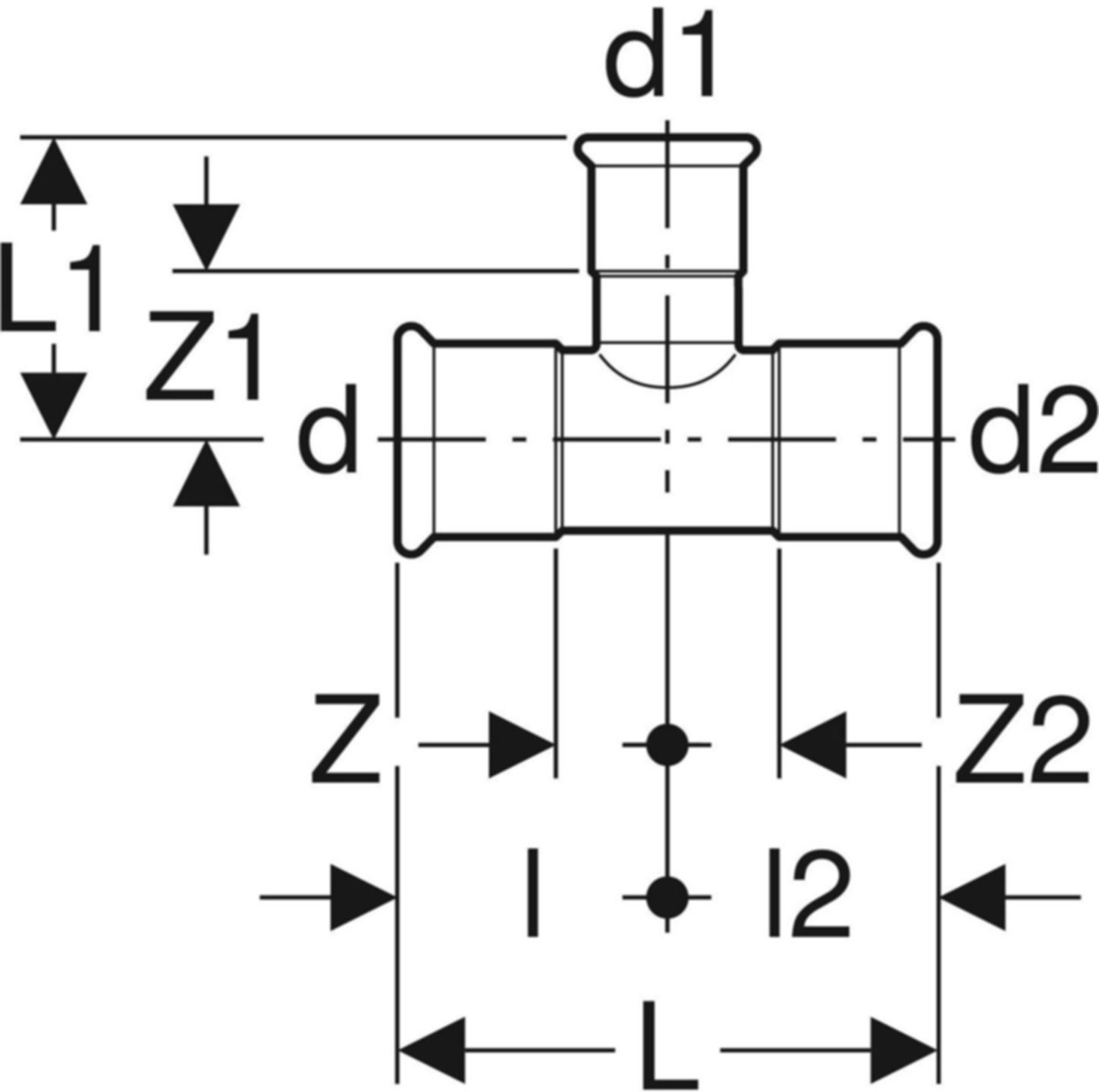 Mapress Therm T-Stück reduziert