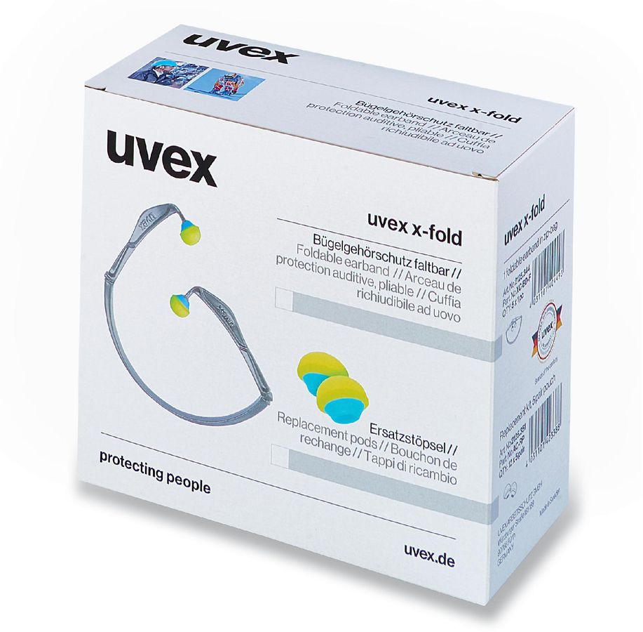 UVEX x-fold Bügelgehörschutz SNR 23 dB - 5 Stück einzeln im Beutel