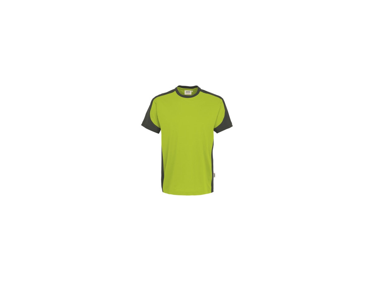 T-Shirt Contrast Perf. 6XL kiwi/anth. - 50% Baumwolle, 50% Polyester, 160 g/m²
