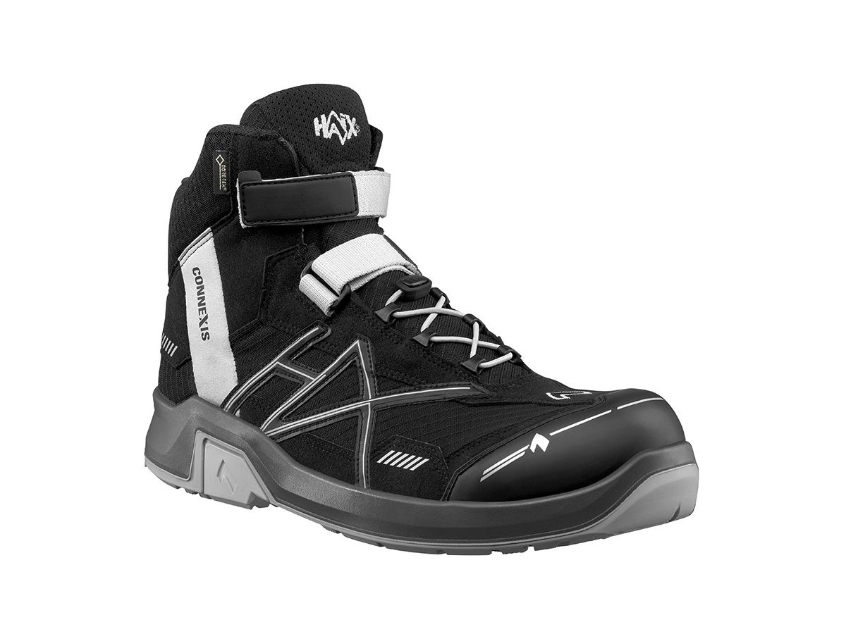 CONNEXIS Safety GTX mid black-silve - S3, Grösse: UK 12 (EU: 47)