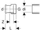 Mapress Therm Übergang m. Überwurfmutter