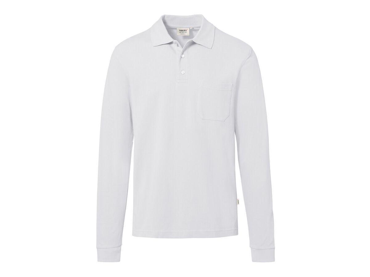 Longsleeve-Pocket-Poloshirt Top - 100% Baumwolle, 200 g/m²