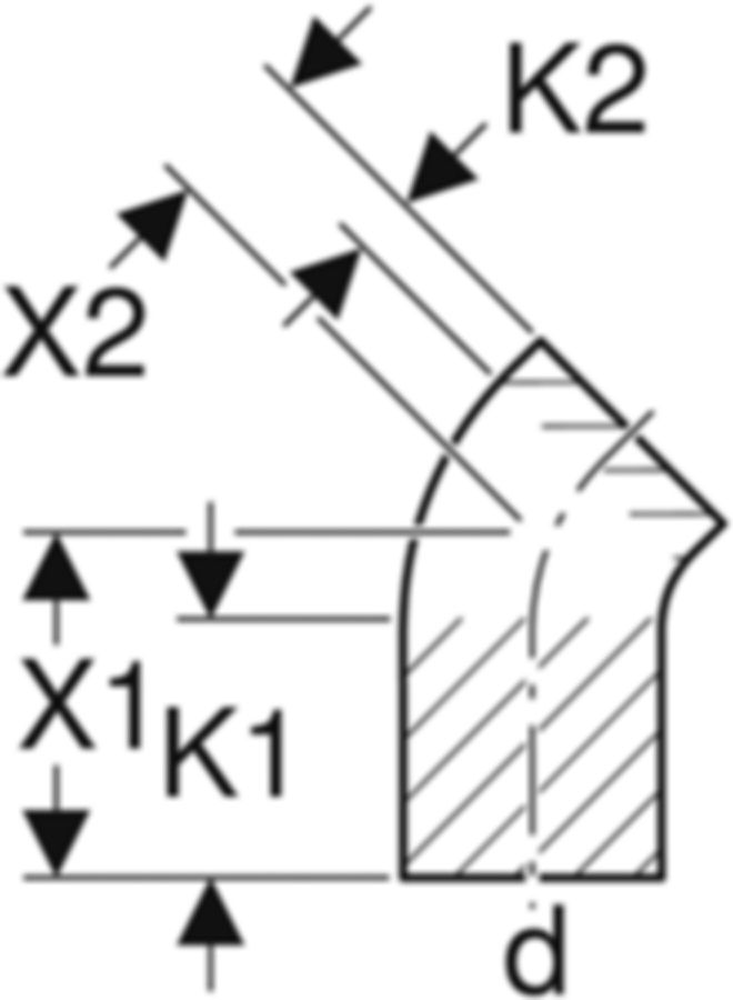 Geberit PE Bogen 45° mit langem Schenkel