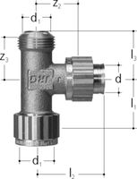 Sanipex T-Stück d12 M17x1.25 - aus Rotguss, mit loser Mutter