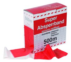 Absperrband 500m/80mm - rot/weiss