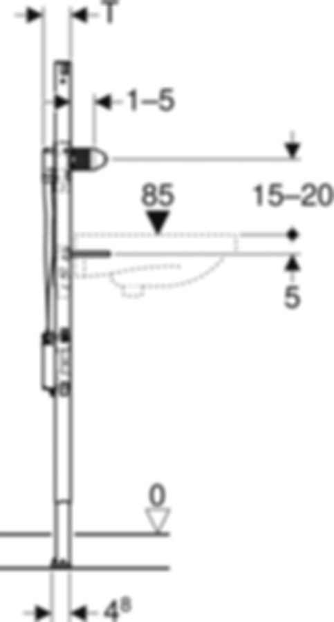 Geberit Duofix Element für Waschtisch - 130 cm Wandarmatur mit Unterputzfunktio