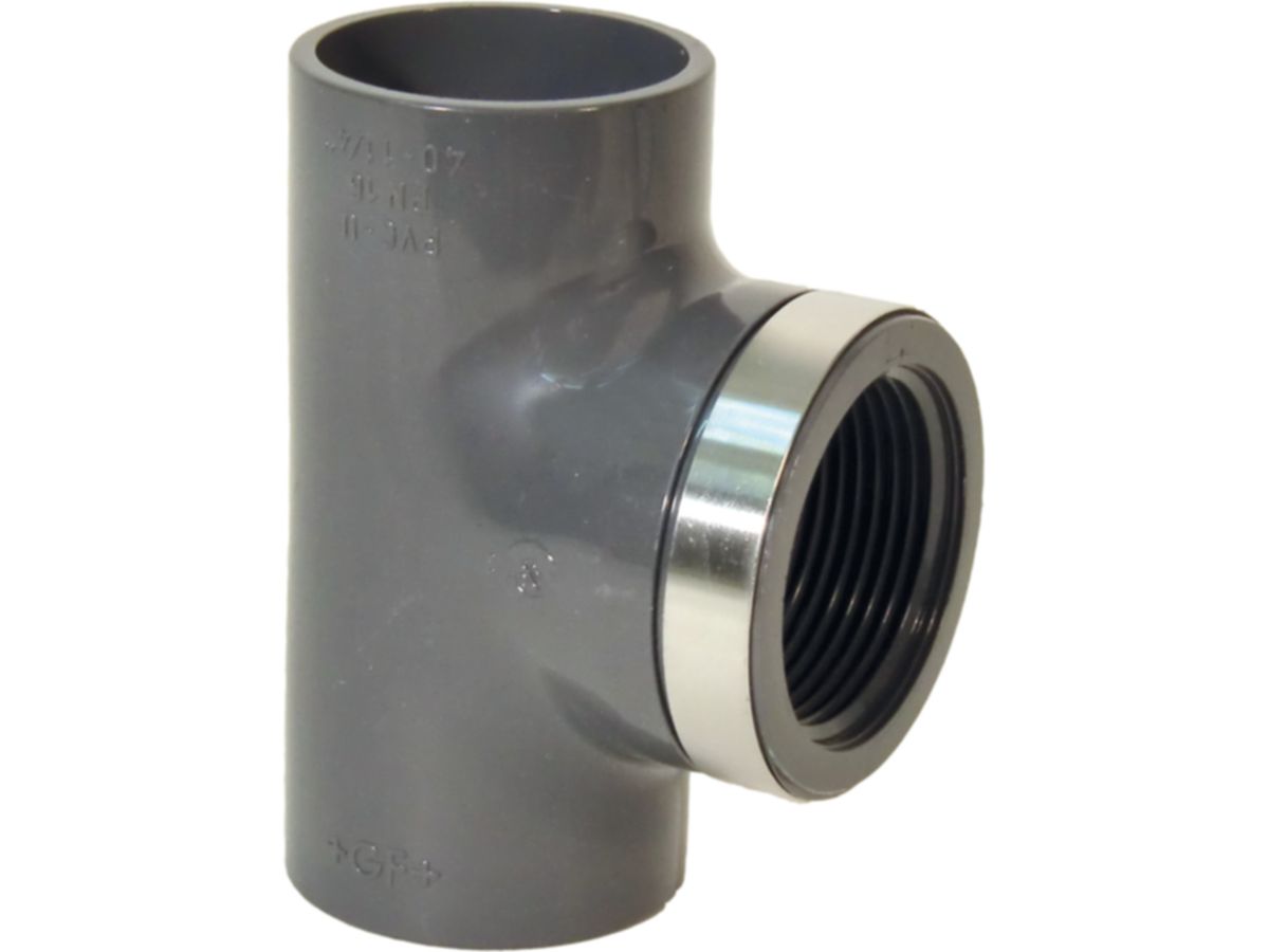 T 90° PVC-U metrisch - Druchgang mit Klebemuffen