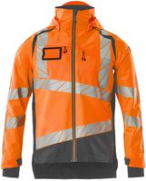 Hard Shell Jacke leichtes Futter Gr. 2XL - hi-vis orange/dunkelanthrazit, 100% PES