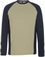 Bielefeld T-Shirt langarm Gr. 2XL - hellkhaki/schwarz, 60%CO/40%PES 195g/m2