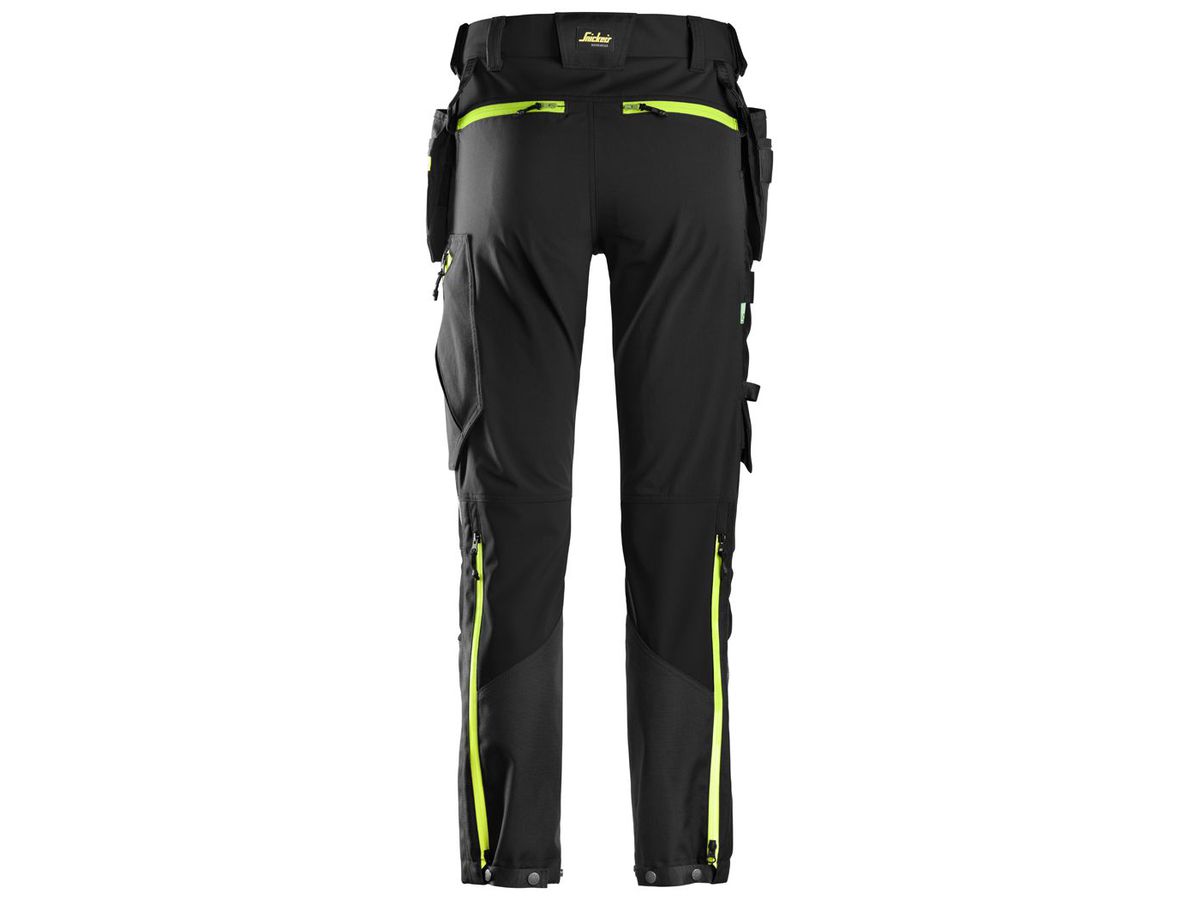 FlexiWork SoftShell Stretch Hose Gr. 150 - schwarz/neongelb (Langgrösse +6 cm)