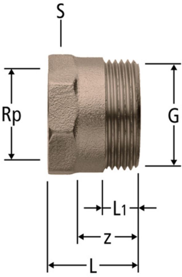 Optifit-Serra-Übergangverschraubung - 1/2" x 3/4"